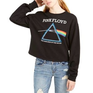 Pink Floyd Black Cropped & Distressed Sweatshirt